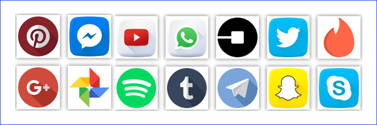 Ícones Rede Sociais e Aplicativos